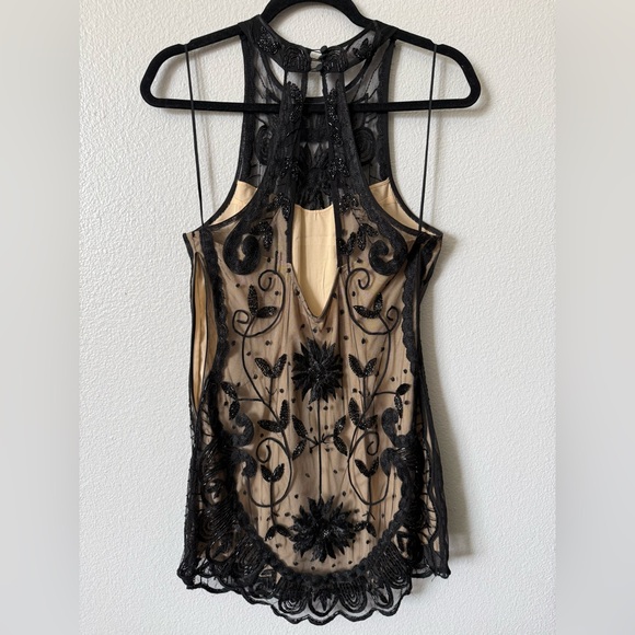 Free People Black and Cream Embroidered Dress - Picture 4 of 11